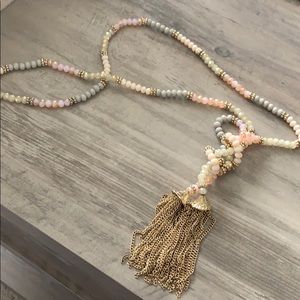 Beaded tassel necklace